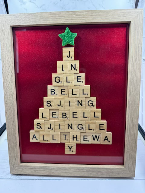 Scrabble Letters Christmas Tree - Jingle Bells