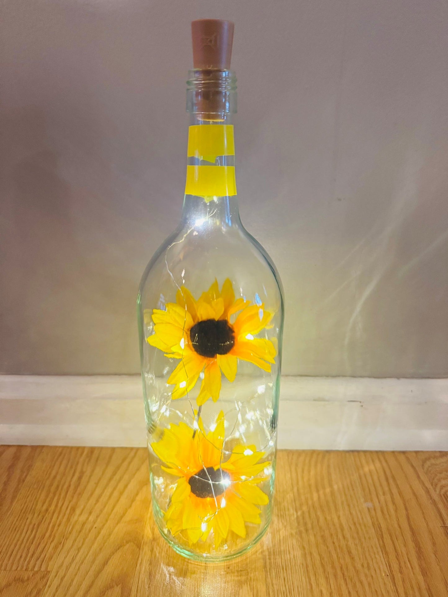 Sunshine in a Bottle - Lighted Sunflower Bottle