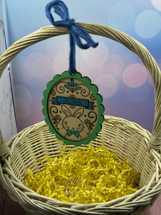 Easter Basket Name Tag - Fancy Egg