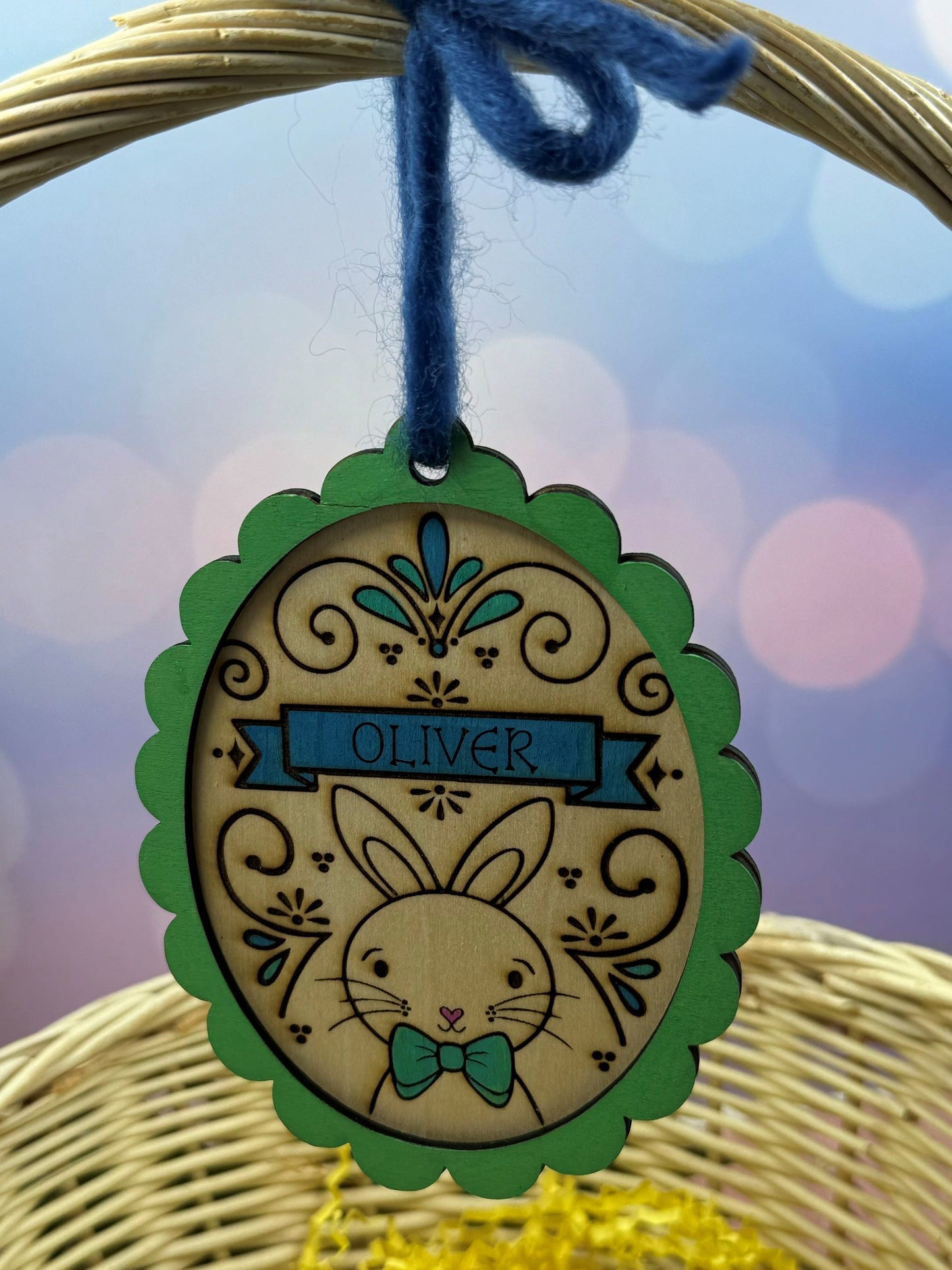 Easter Basket Name Tag - Fancy Egg