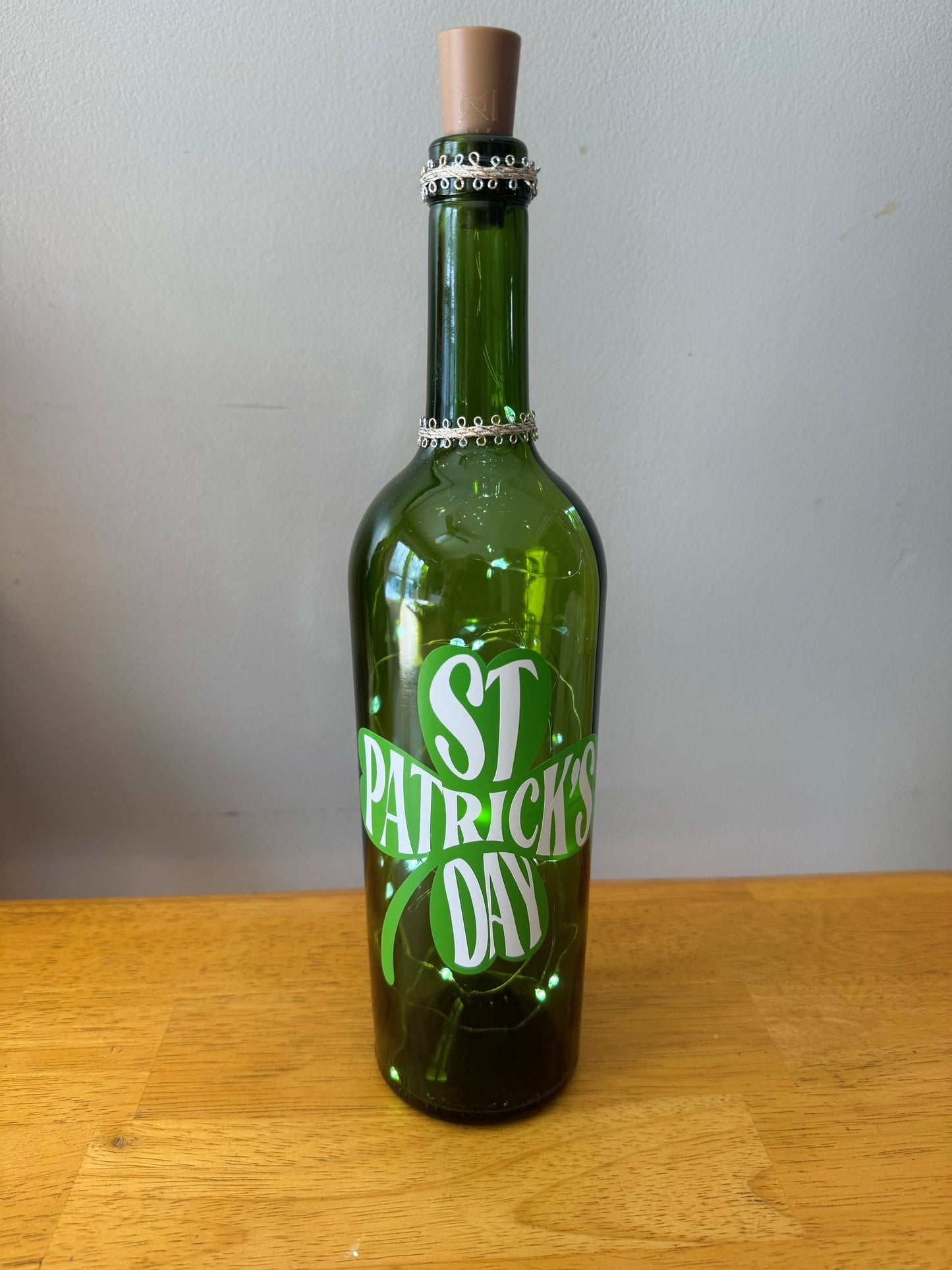 Lighted St. Patrick's Day Bottle Green