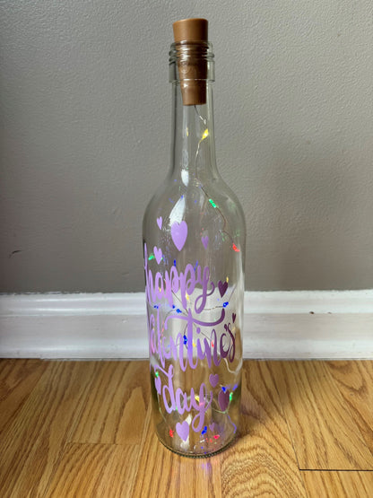 Lighted Valentine's Day Bottles - Mix and Match - You Choose the Design and Color