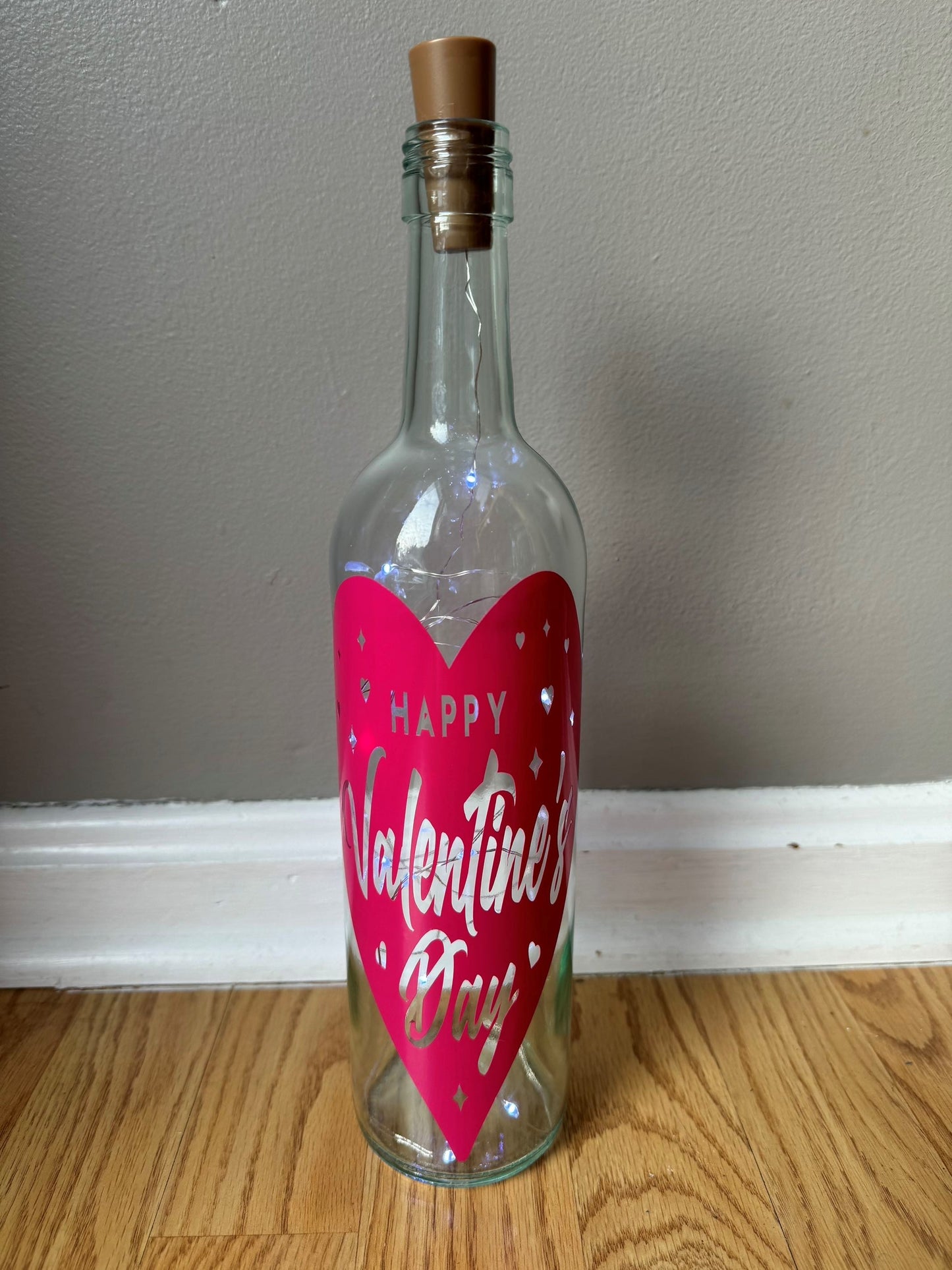 Lighted Valentine's Day Bottles - Mix and Match - You Choose the Design and Color