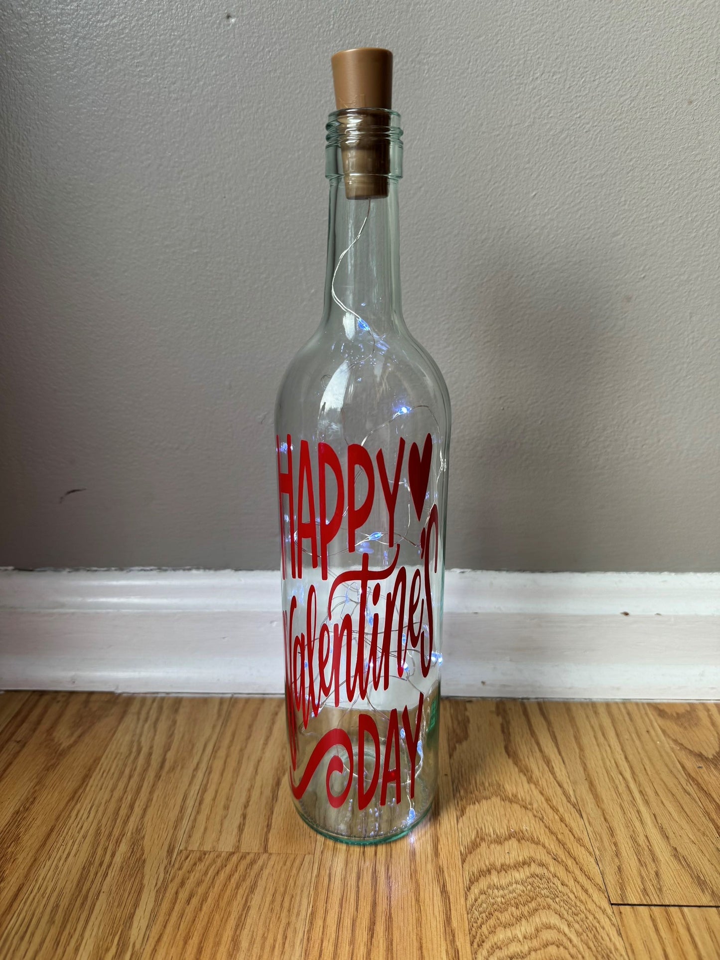 Lighted Valentine's Day Bottles - Mix and Match - You Choose the Design and Color